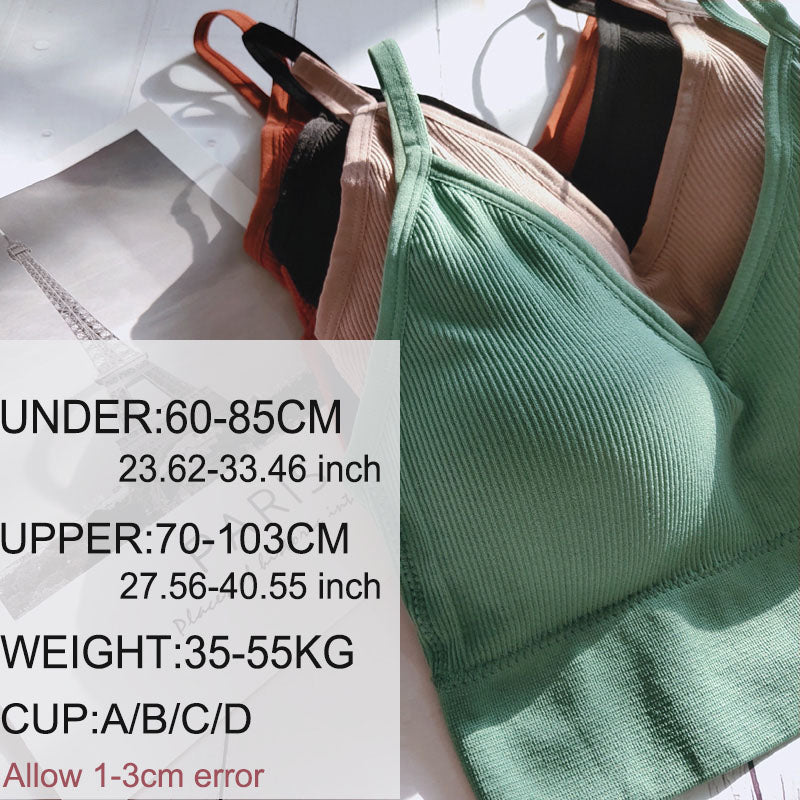 Women Tank Top Bralette Cotton Underwear Seamless Tube Crop Top Female Backless Lingerie Solid Color Camisole Removable Padded